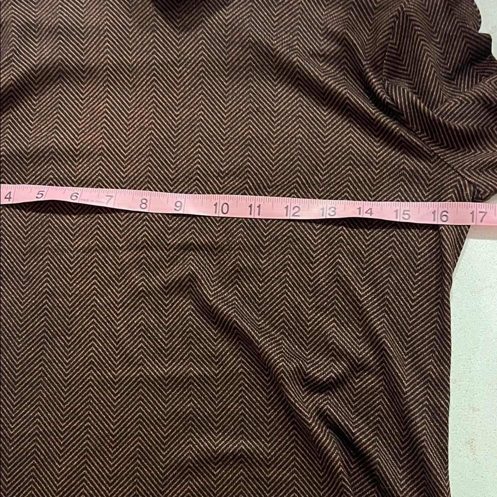 LOFT outlet Women's Brown Herringbone Turtleneck Top